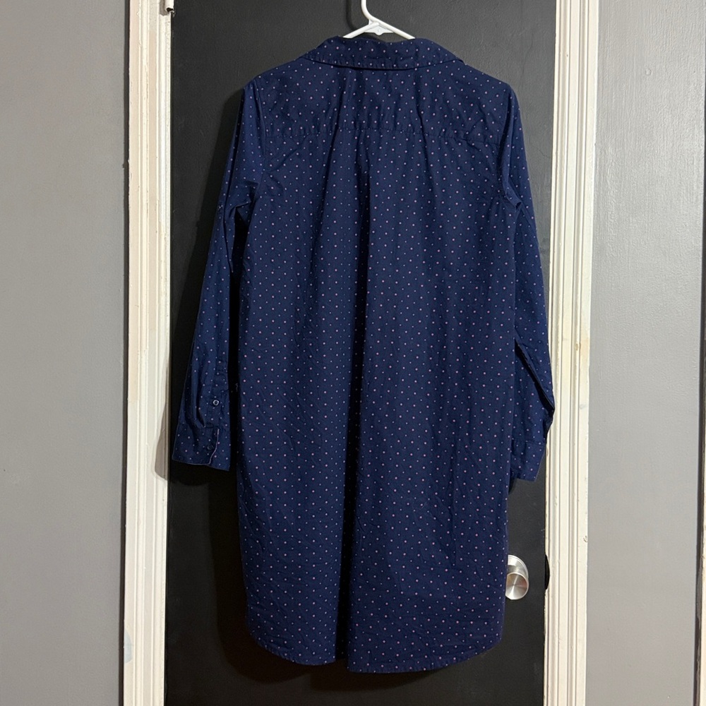 IZOD Mini Polka Dot Half Button Shirt Dress Size: L Length: 35” - Picture 7 of 9